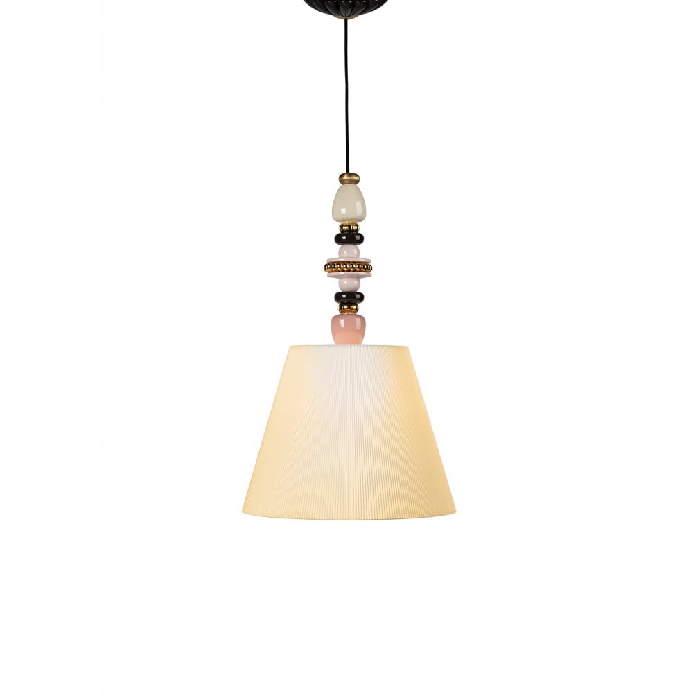 Lladro Firefly Hanging Lamp - Pink & Golden Luster