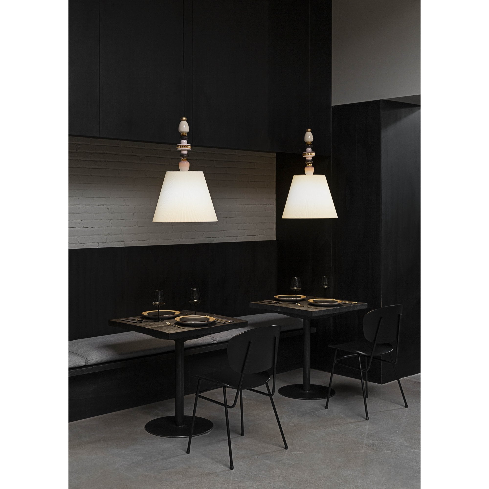 Lladro Firefly Hanging Lamp - Pink & Golden Luster