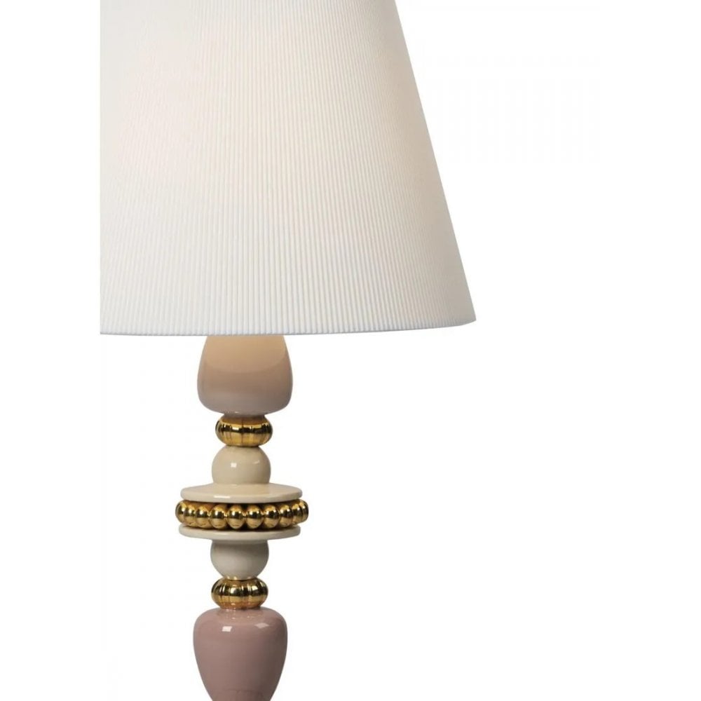 Lladro Firefly Table Lamp - Pink & Golden Luster
