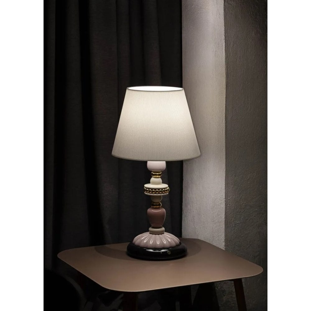 Lladro Firefly Table Lamp - Pink & Golden Luster