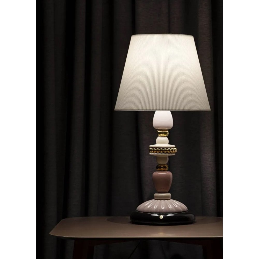 Lladro Firefly Table Lamp - Pink & Golden Luster