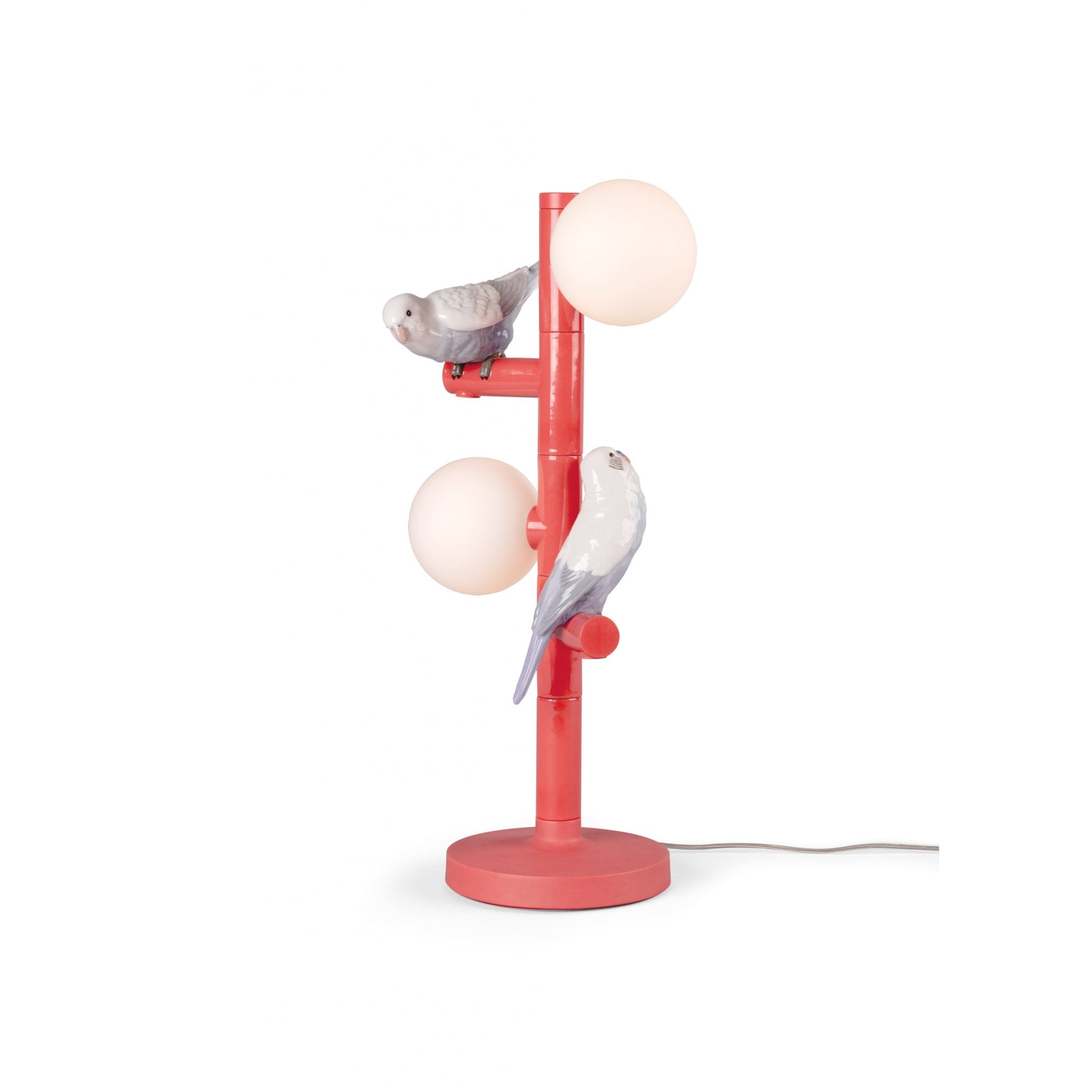 Lladro Parrot Table Lamp - Coral