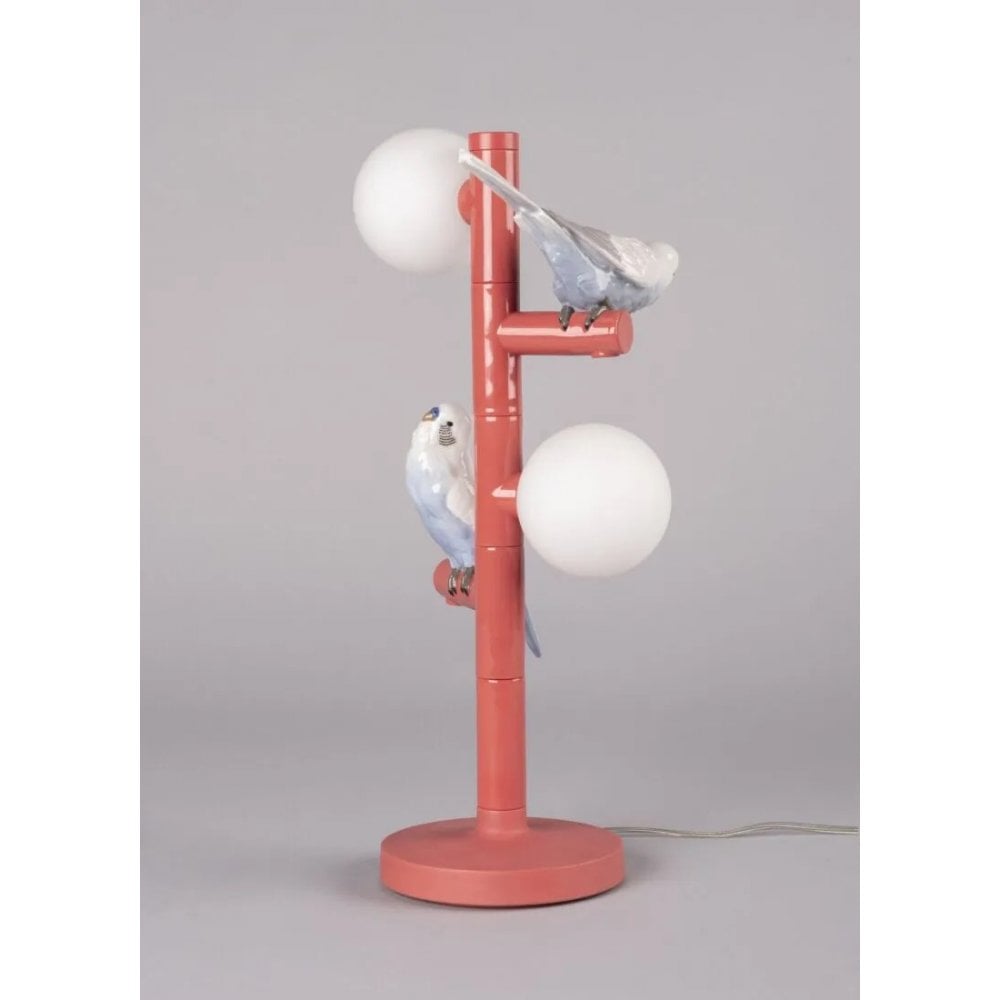 Lladro Parrot Table Lamp - Coral