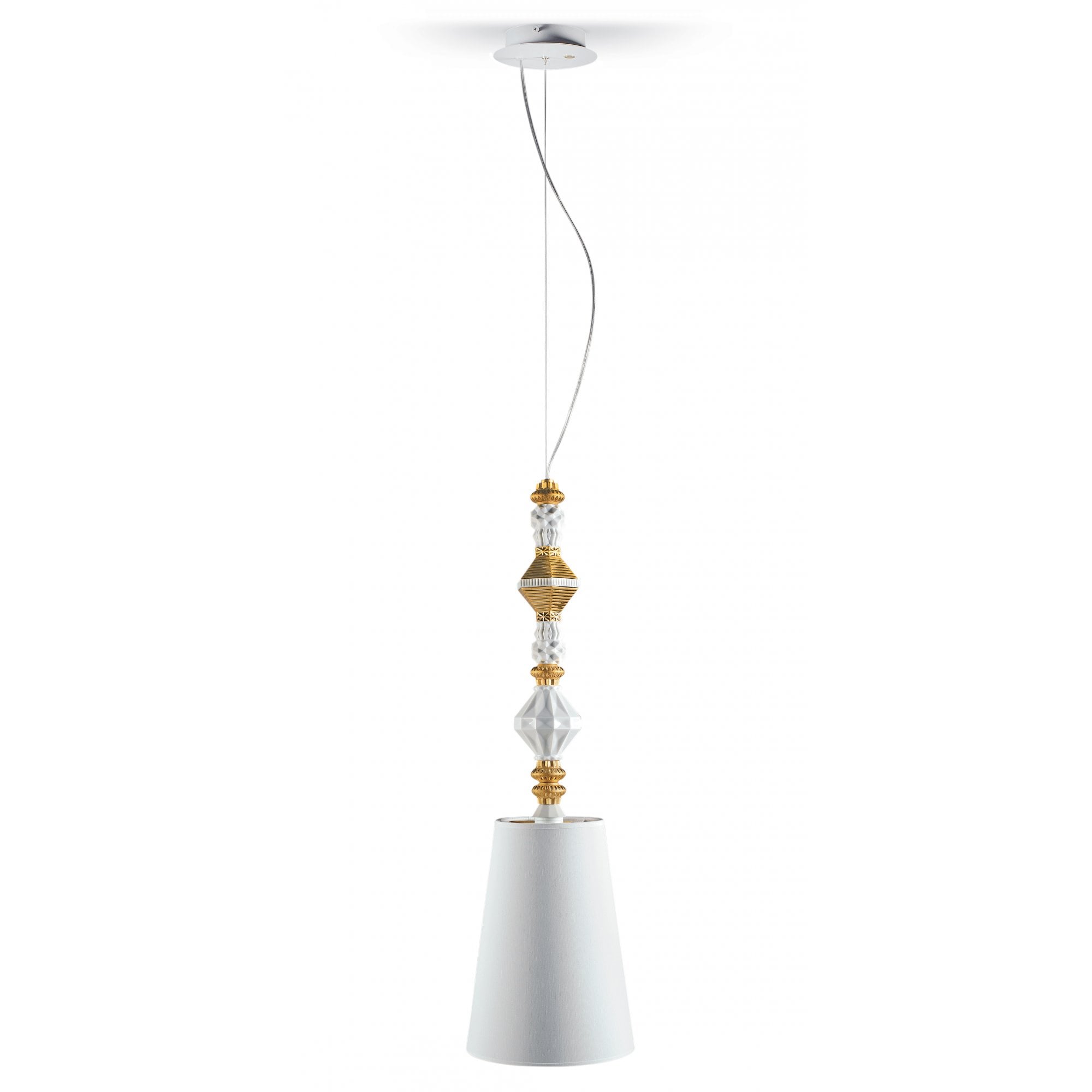 Lladro Belle De Nuit Pendant Lamp II - Golden Luster