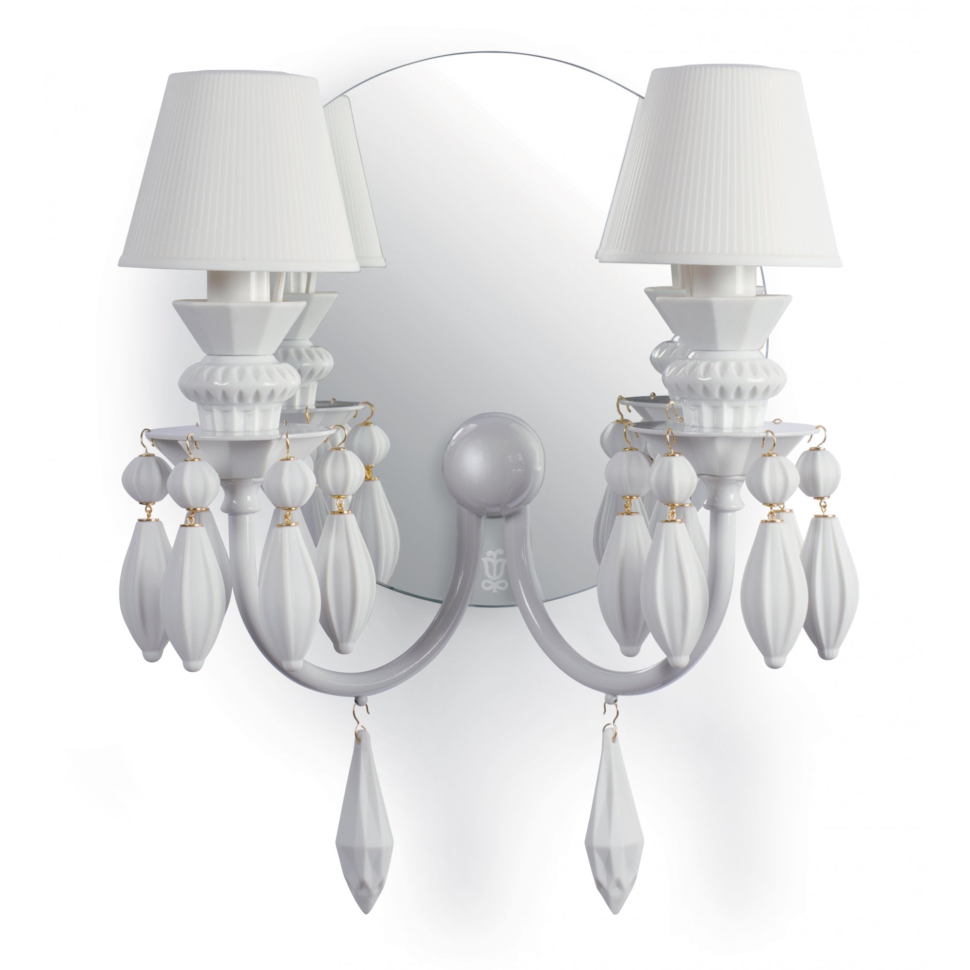 Lladro Belle De Nuit 2 Light Wall Sconce Light - White