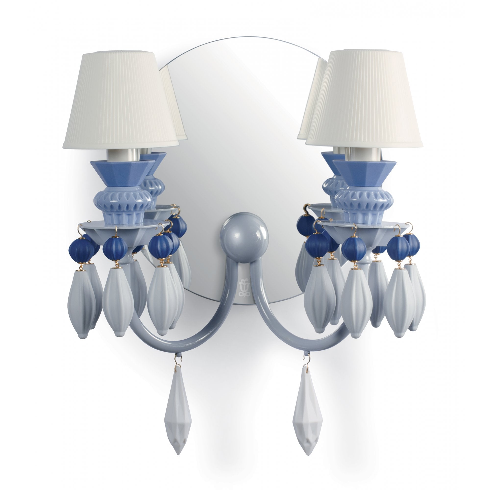 Lladro Belle De Nuit 2 Light Wall Sconce Light - Blue