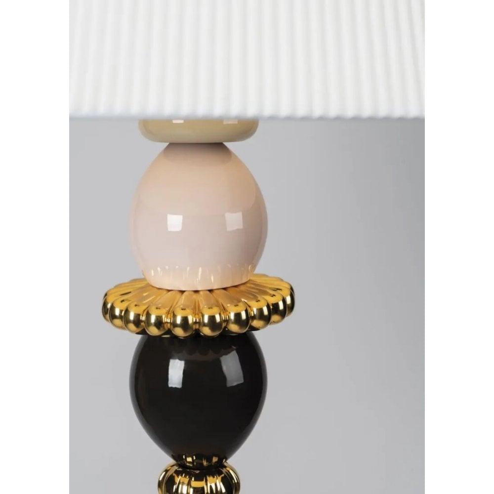 Lladro Firefly Floor Lamp - Pink & Golden Luster