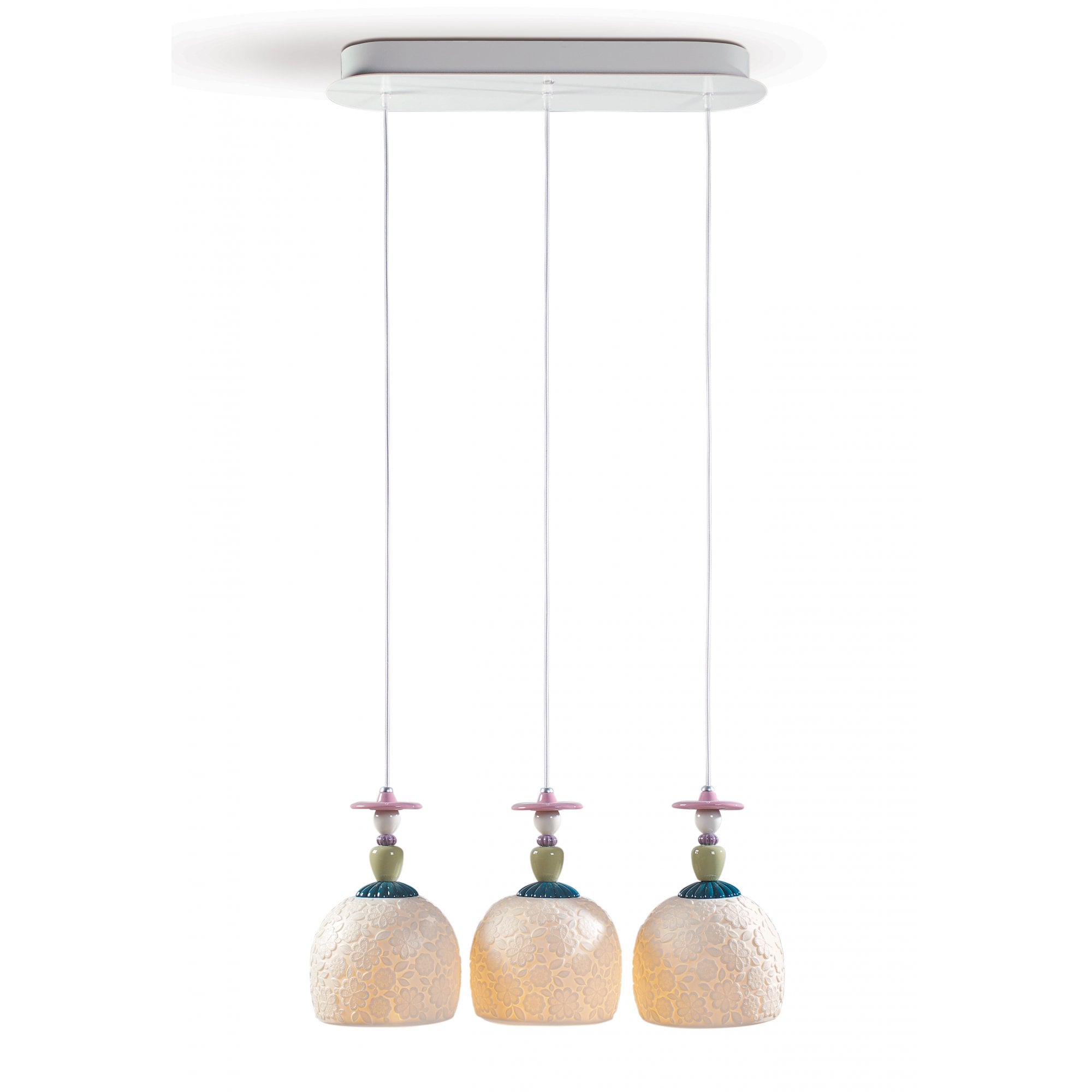 Lladro Mademoiselle 3 Light Lineal Canopy Ceiling Lamp - Gazing At The Ocean
