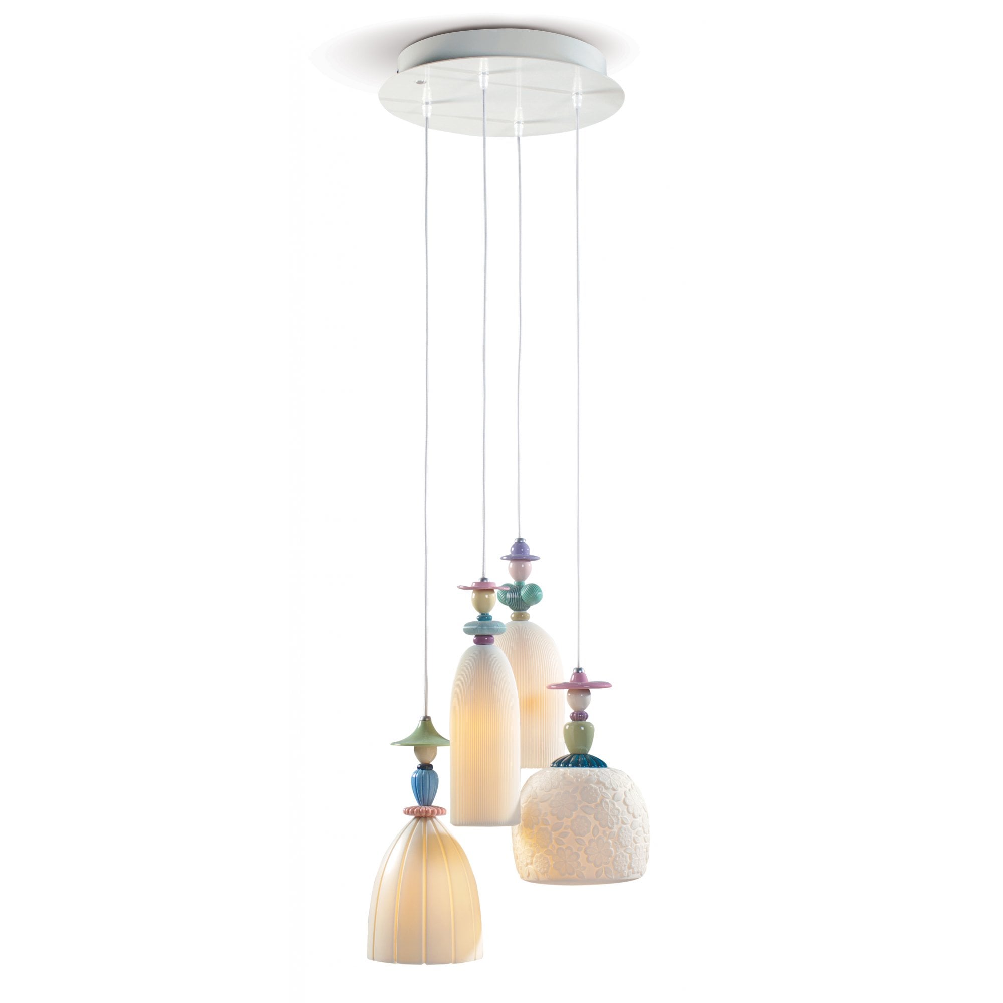 Lladro Mademoiselle 4 Light Ceiling Lamp - Walking On The Beach