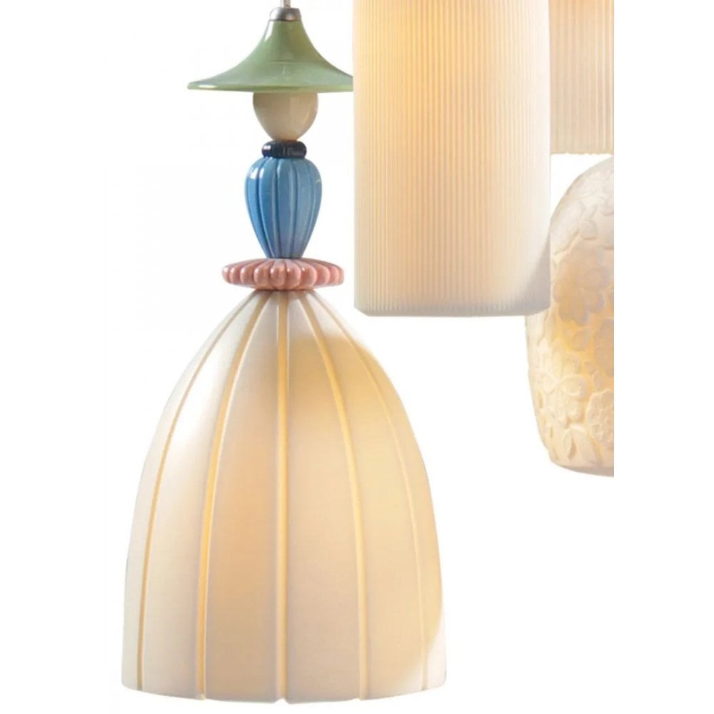 Lladro Mademoiselle 4 Light Ceiling Lamp - Walking On The Beach