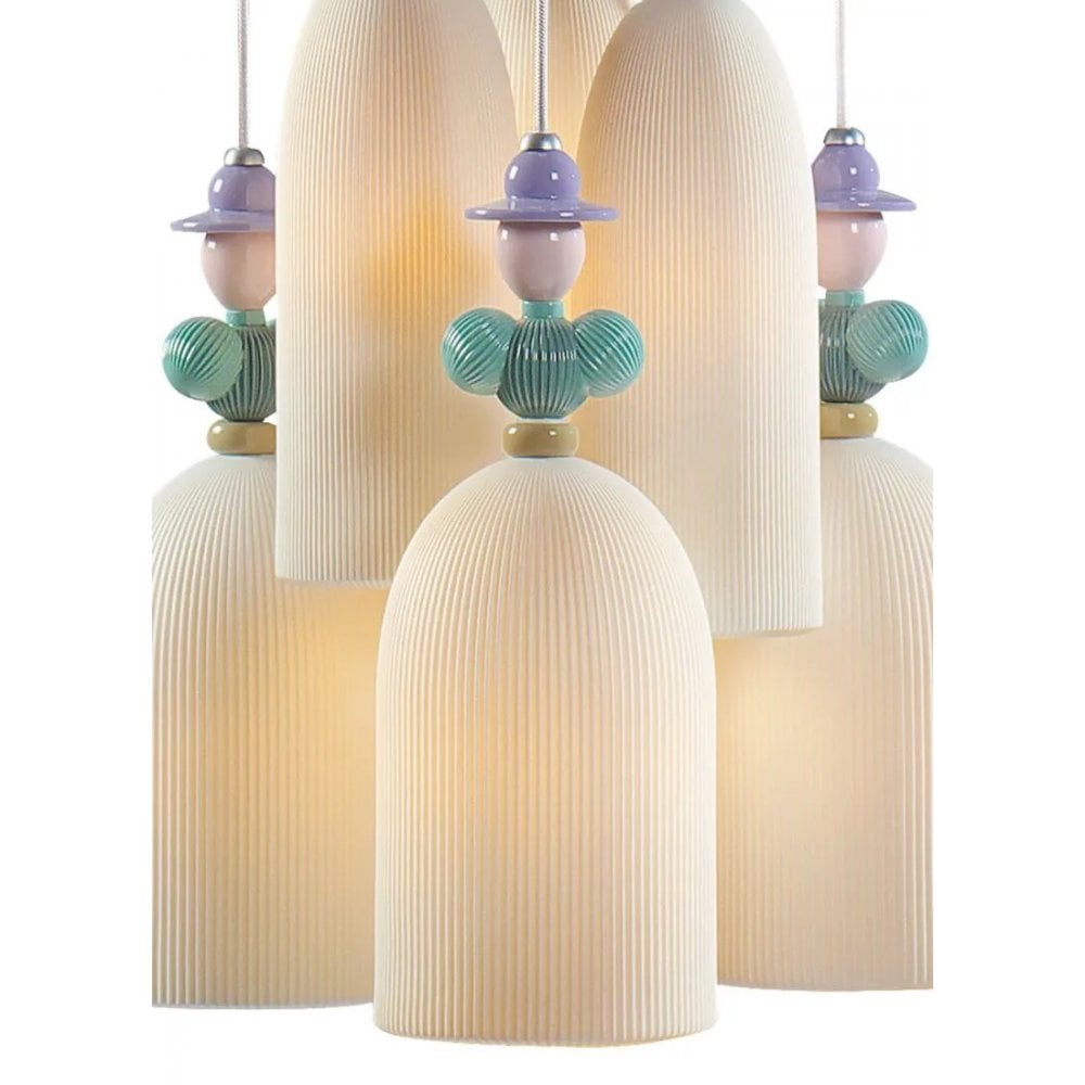 Lladro Mademoiselle 6 Light Ceiling Lamp - Gathering In The Lawn