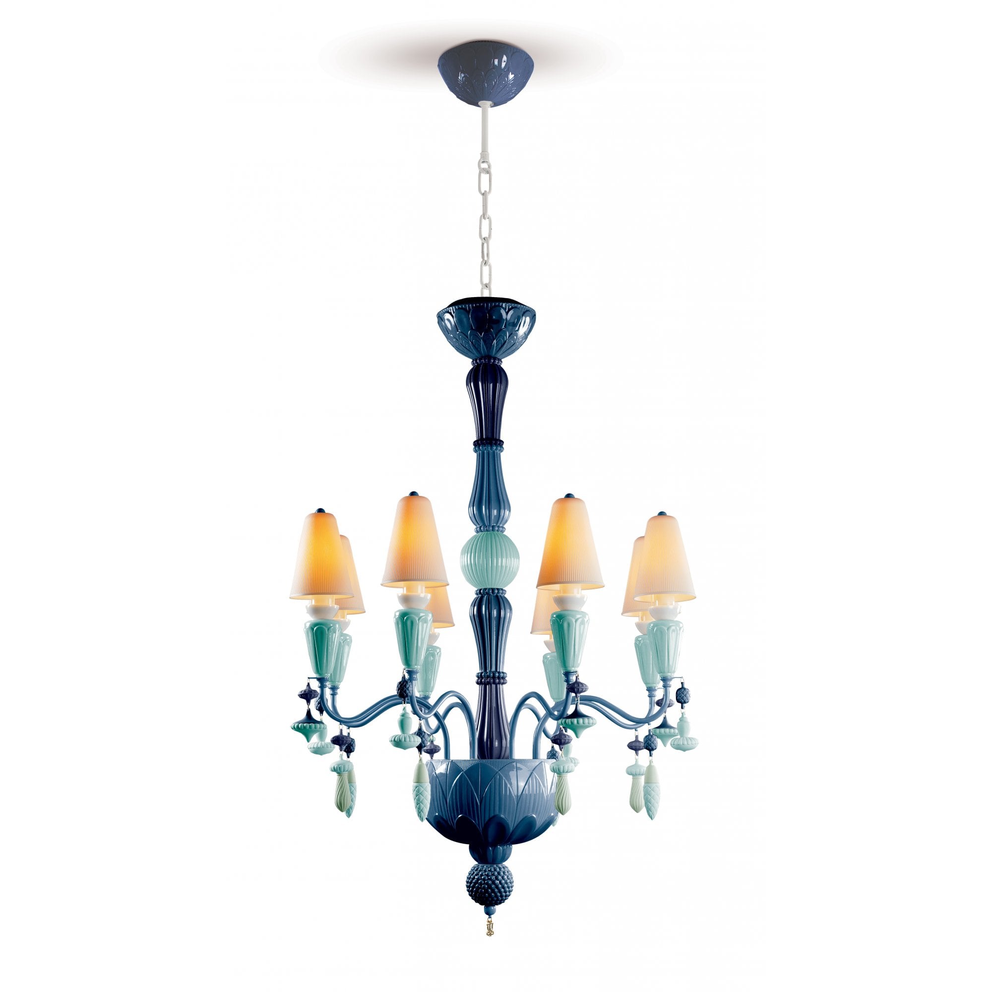 Lladro Ivy & Seed 8 Light Chandelier - Ocean