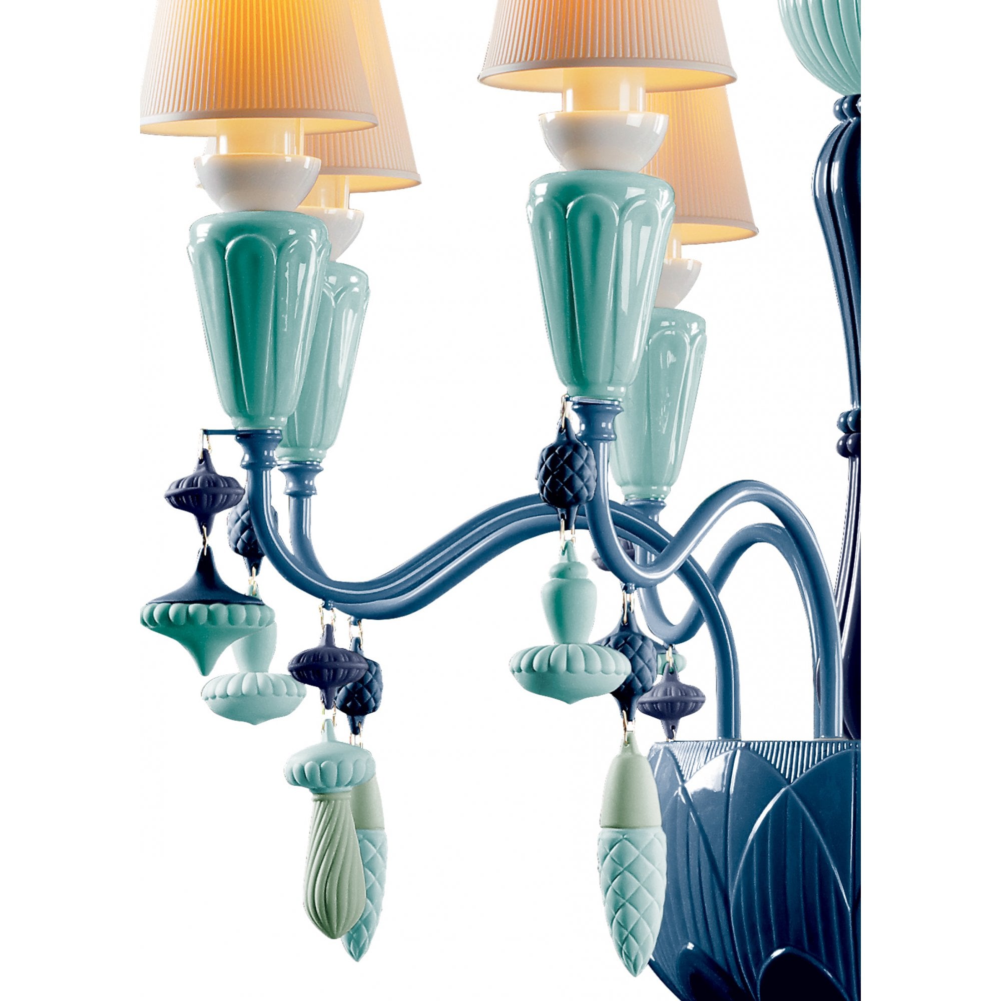 Lladro Ivy & Seed 8 Light Chandelier - Ocean