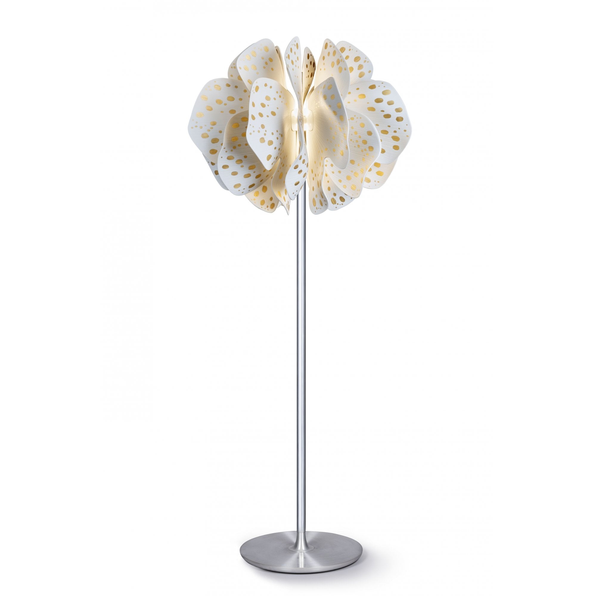 Lladro Nightbloom Floor Lamp - White & Gold