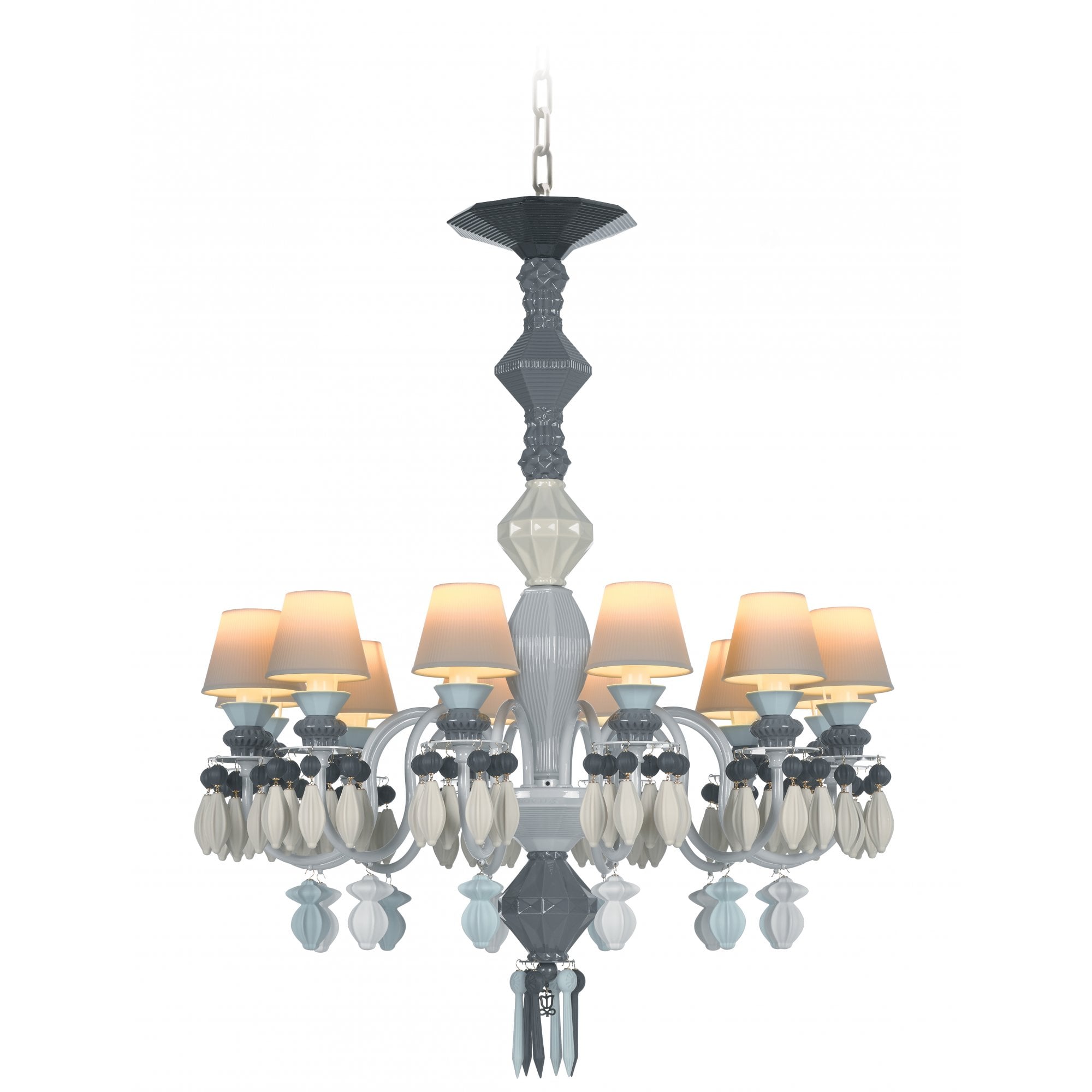 Lladro Belle De Nuit 12 Light Chandelier - Black