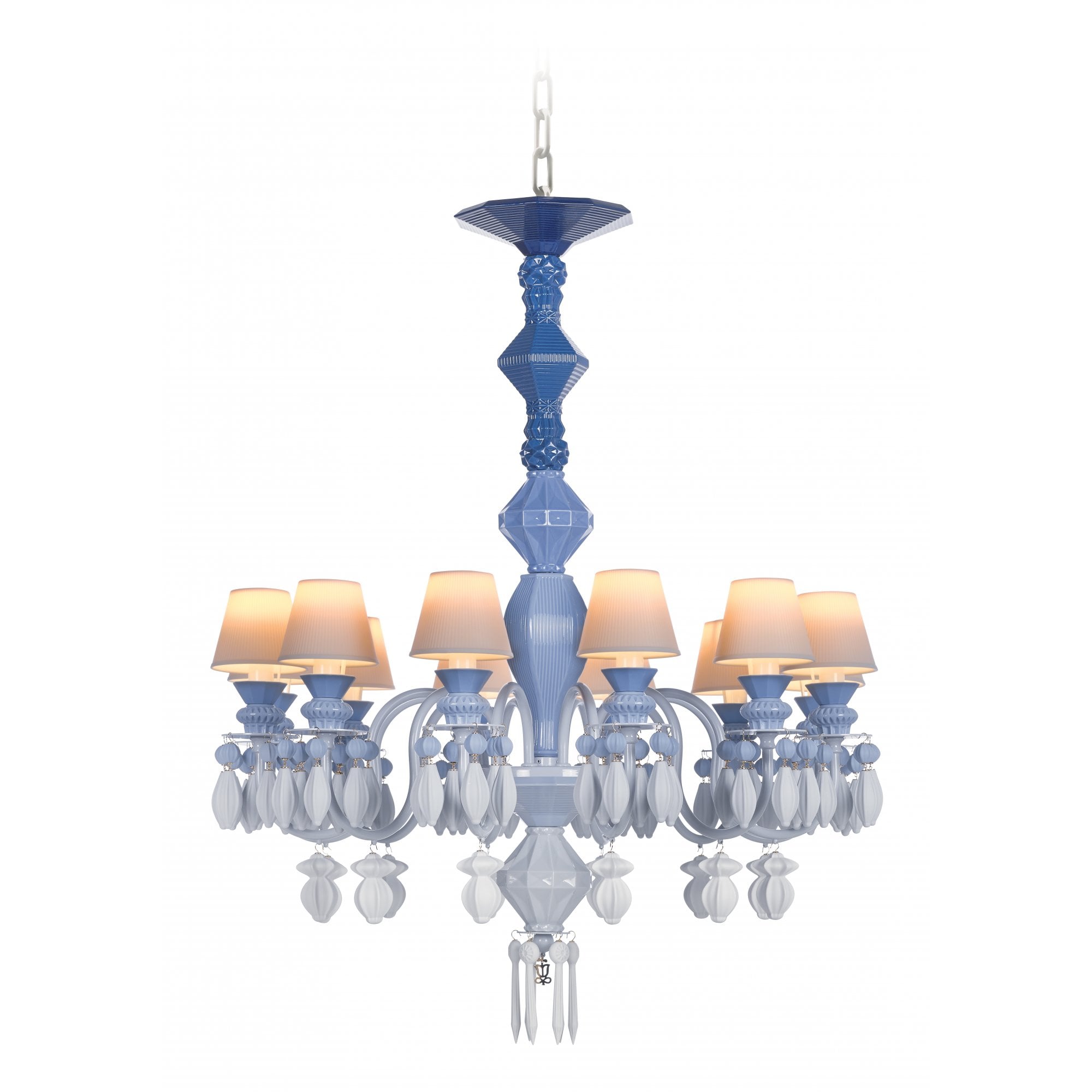 Lladro Belle De Nuit 12 Light Chandelier - Blue