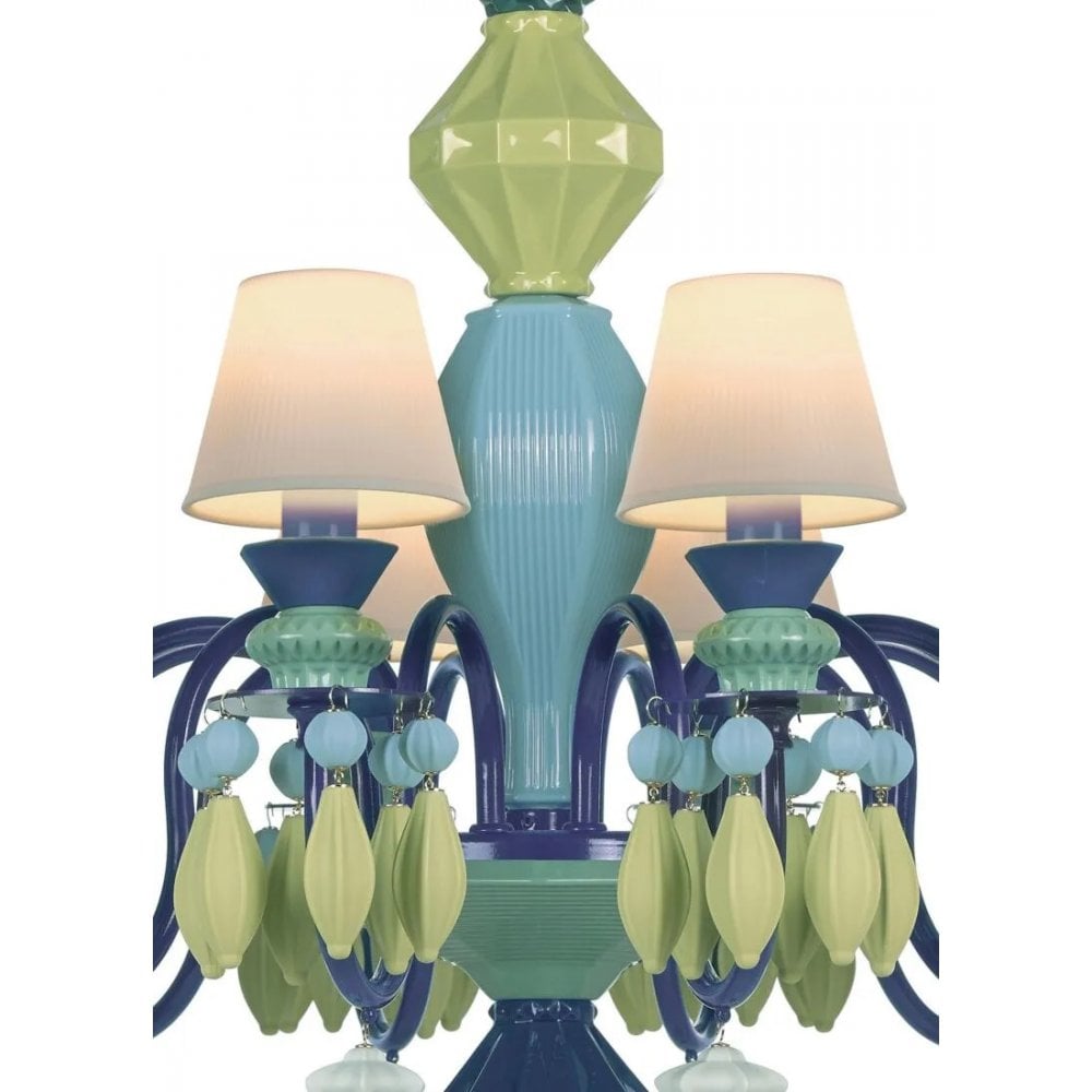 Lladro Belle De Nuit 12 Light Chandelier - Green