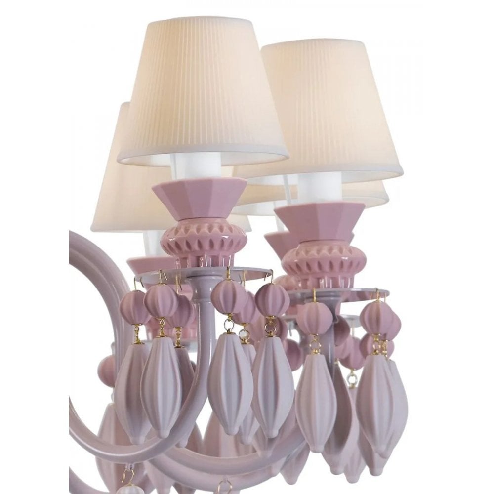 Lladro Belle De Nuit 12 Light Chandelier - Pink