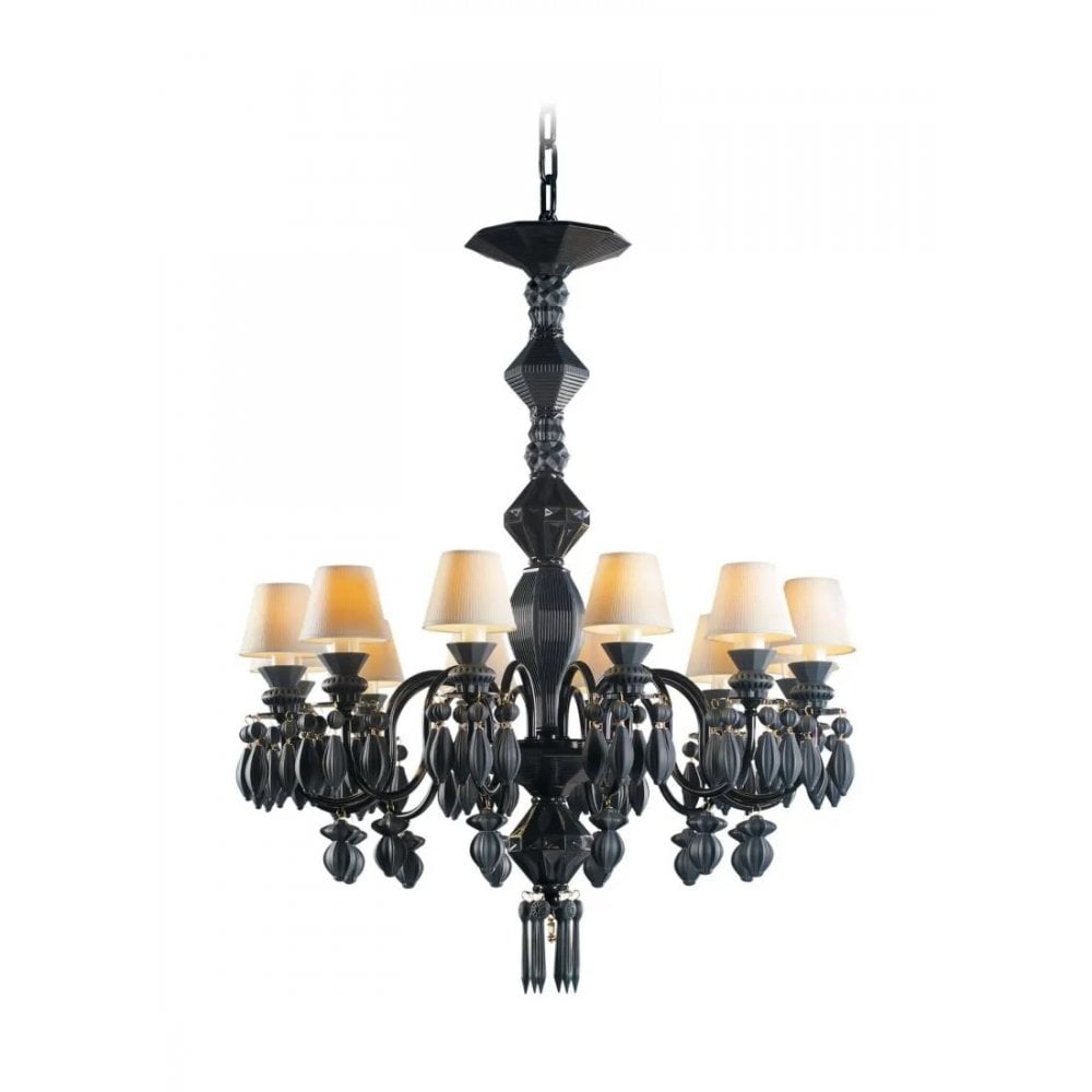 Lladro Belle De Nuit 12 Light Chandelier - Absolute Black