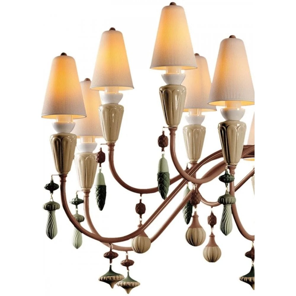 Lladro Ivy & Seed Large Flat 16 Light Chandelier - Spices