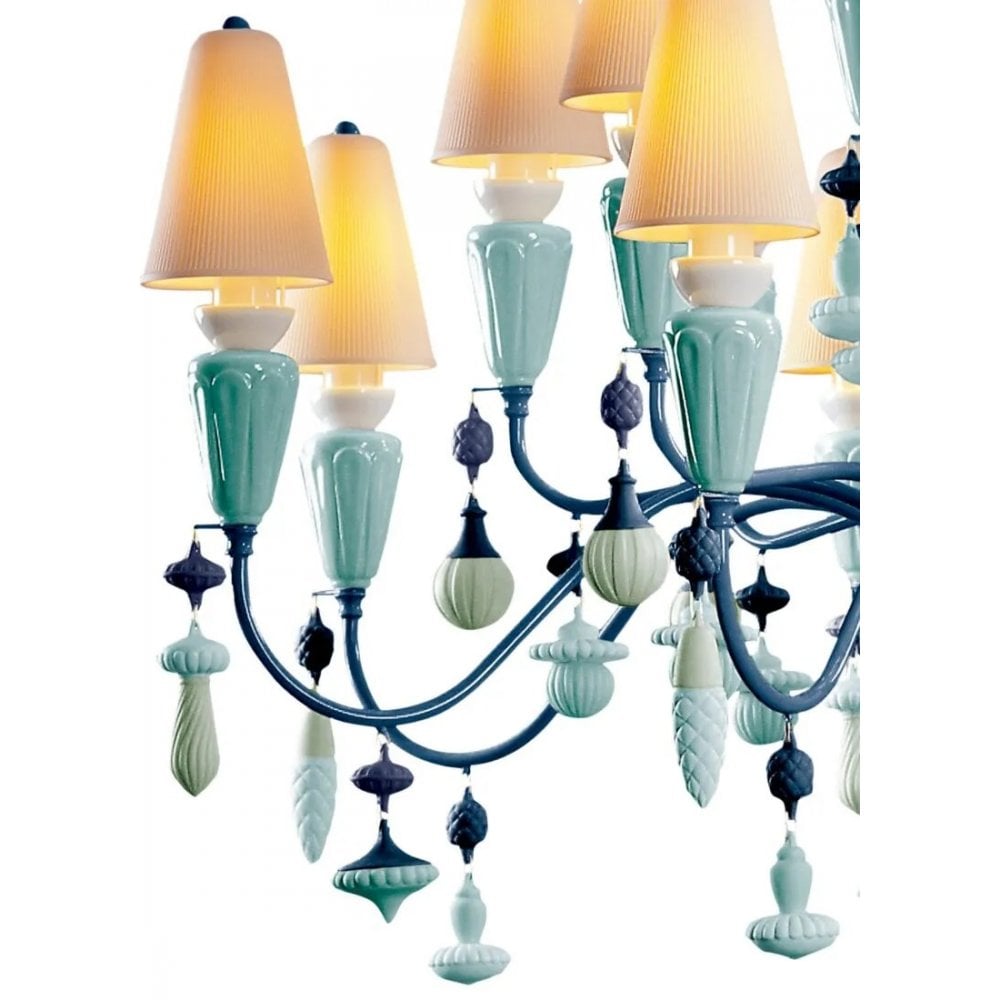 Lladro Ivy & Seed Medium 20 Light Chandelier - Ocean
