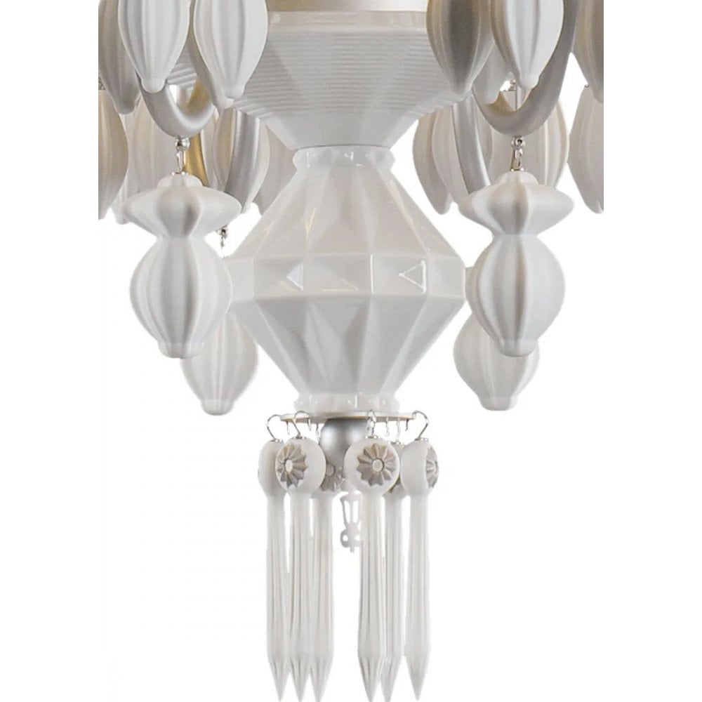 Lladro Belle De Nuit 12 Light Chandelier - Silver Luster