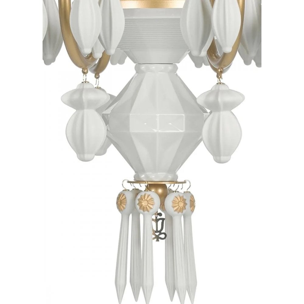 Lladro Belle De Nuit 12 Light Chandelier - Golden Luster