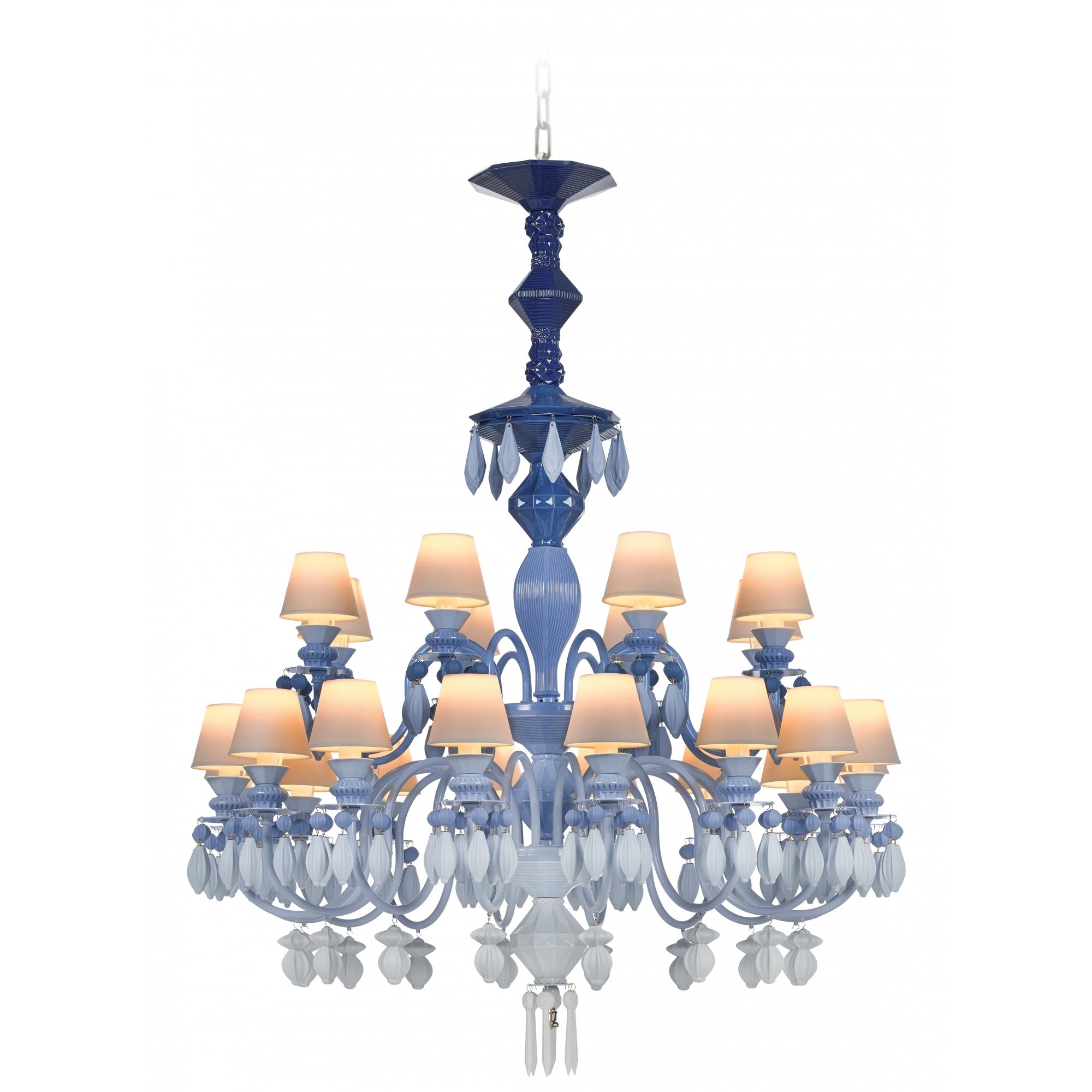 Lladro Belle De Nuit 24 Light Chandelier - Blue