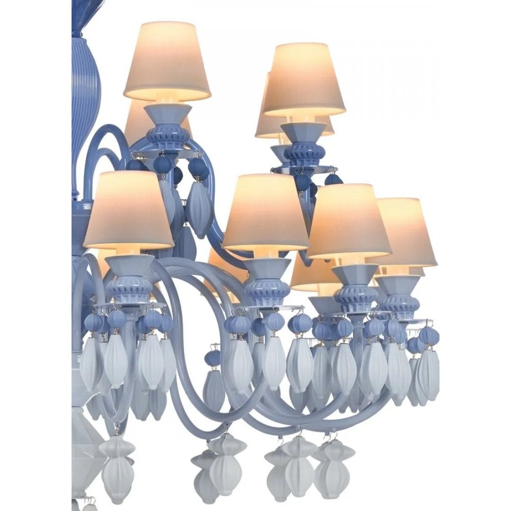 Lladro Belle De Nuit 24 Light Chandelier - Blue