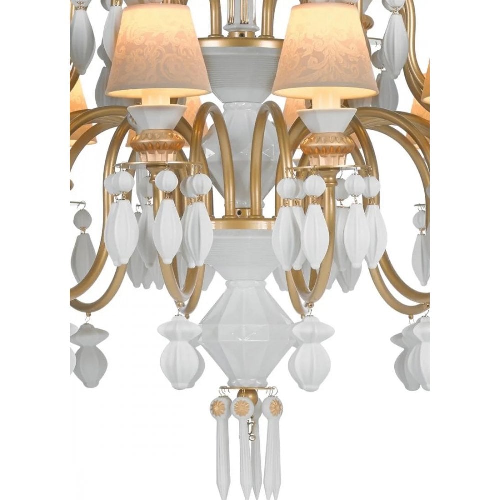Lladro Belle De Nuit 24 Light Chandelier - Golden Luster