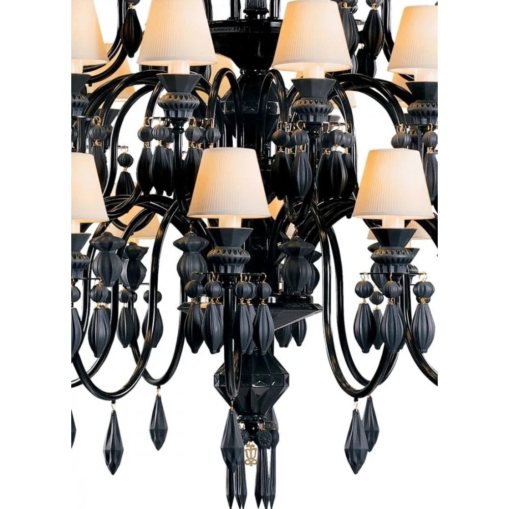 Lladro Belle De Nuit 40 Light Chandelier - Absolute Black