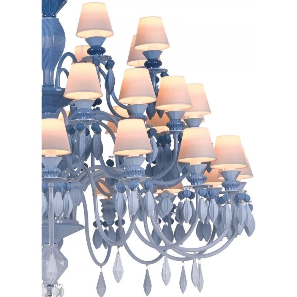 Lladro Belle De Nuit 40 Light Chandelier - Blue