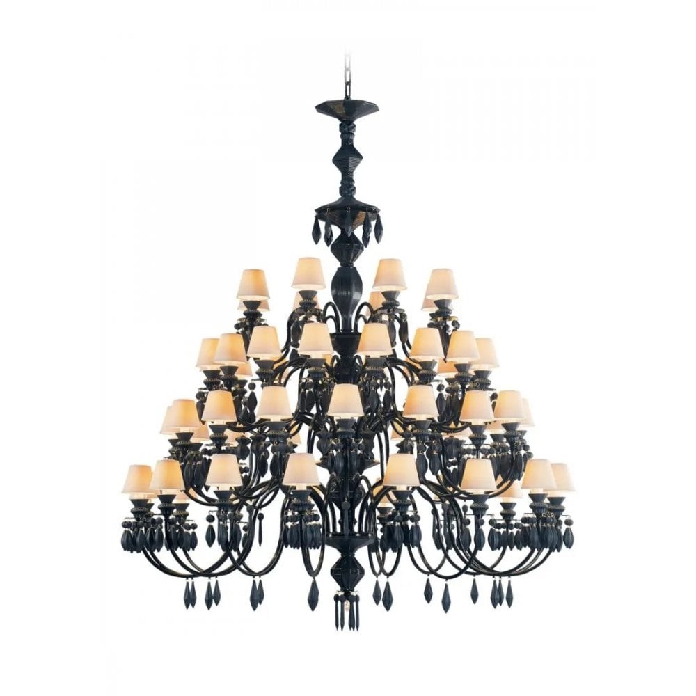 Lladro Belle De Nuit 56 Light Chandelier - Absolute Black