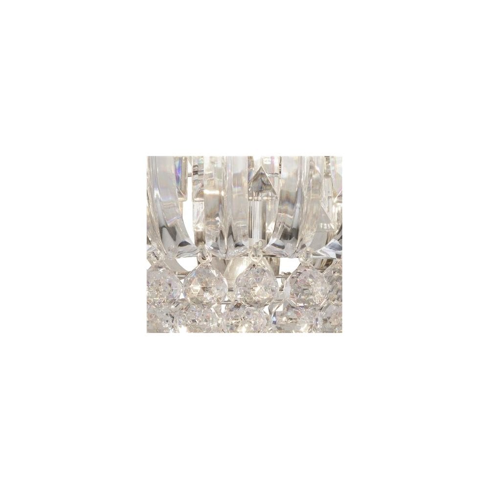 Searchlight Sidney Chrome 5 Light Semi-Flush With Clear Acrylic Prisms & Balls