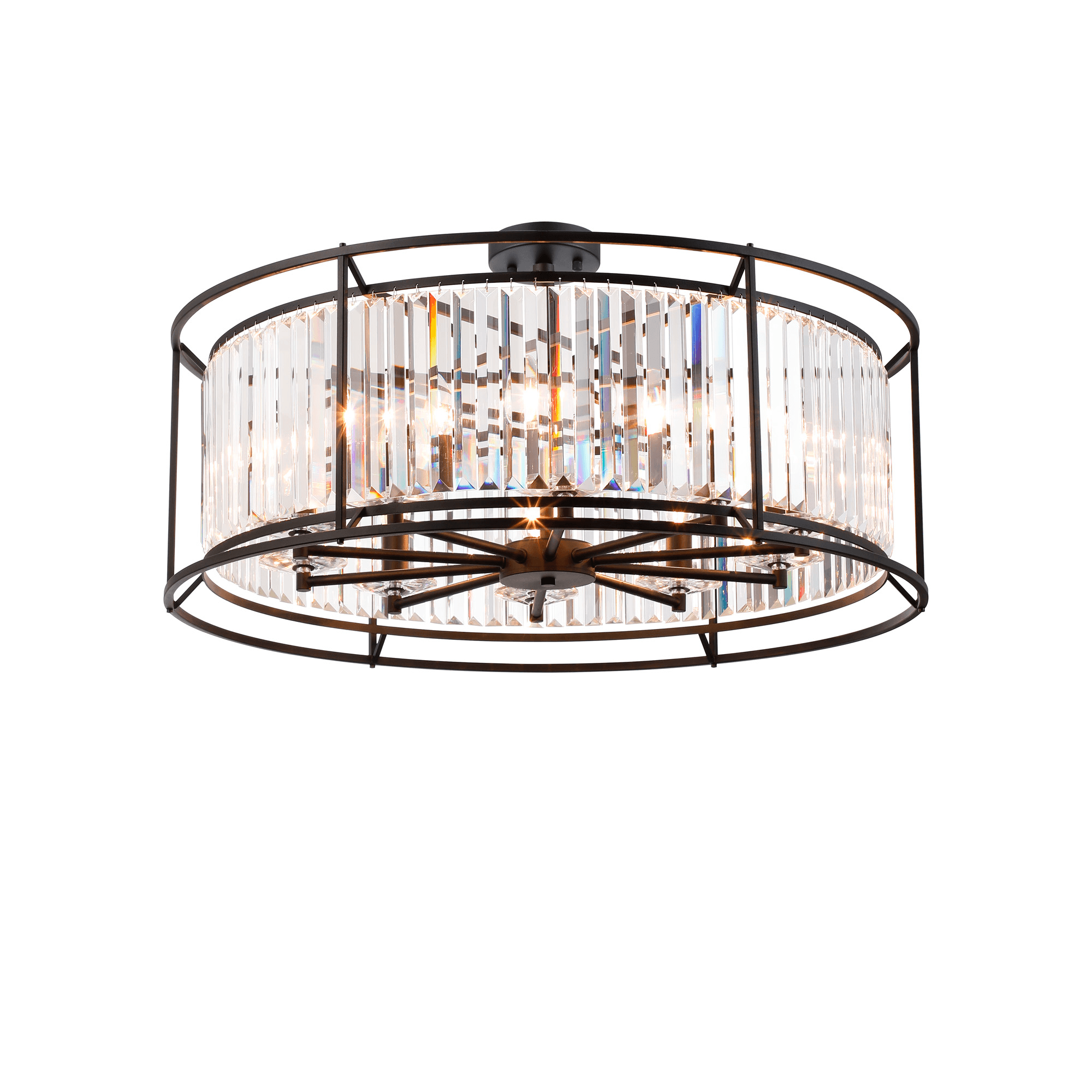 Fabula Oakhurst 10 Light Pendant - Satin Black & Clear Glass
