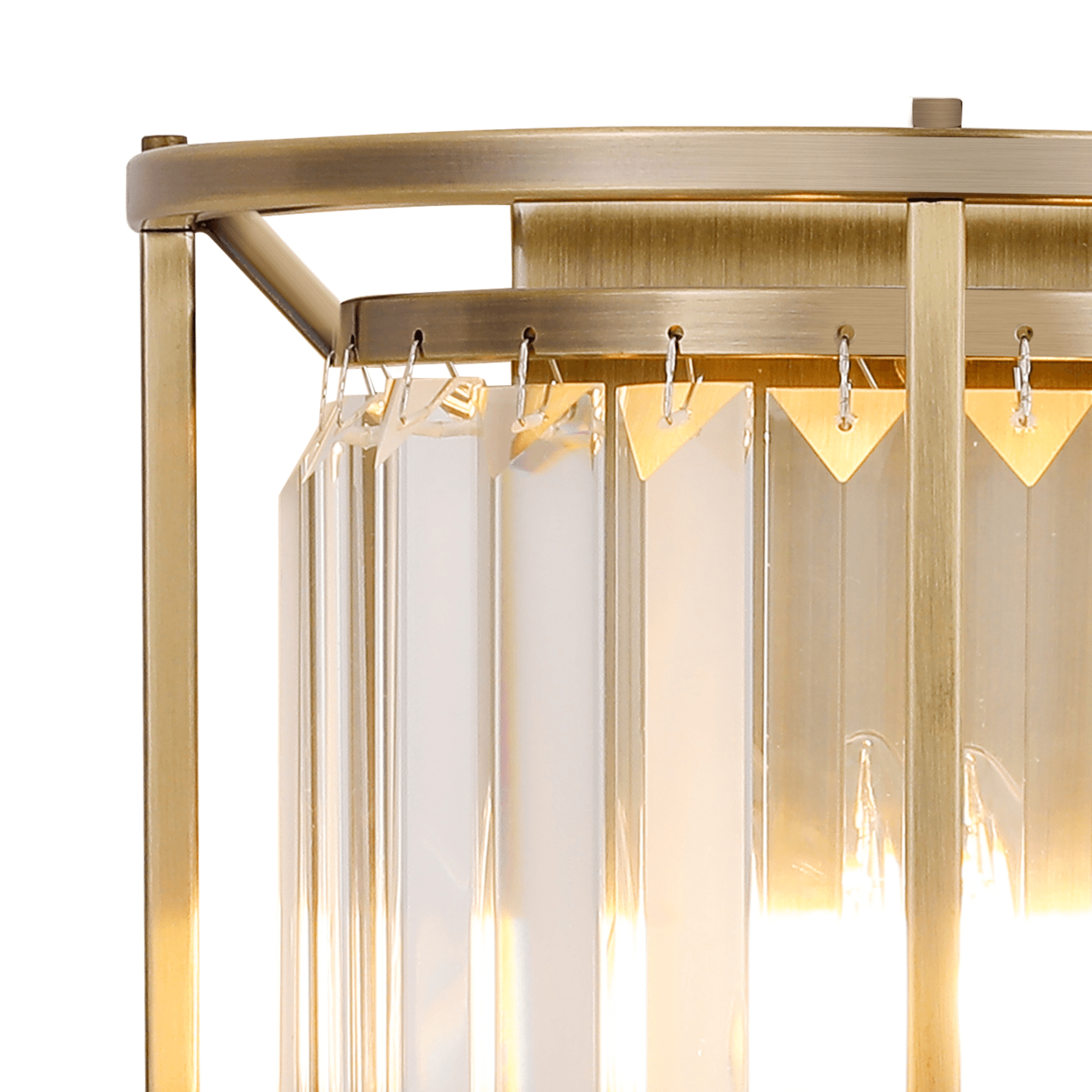 Fabula Oakhurst 2 Light Wall Lamp - Antique Brass & Clear Glass