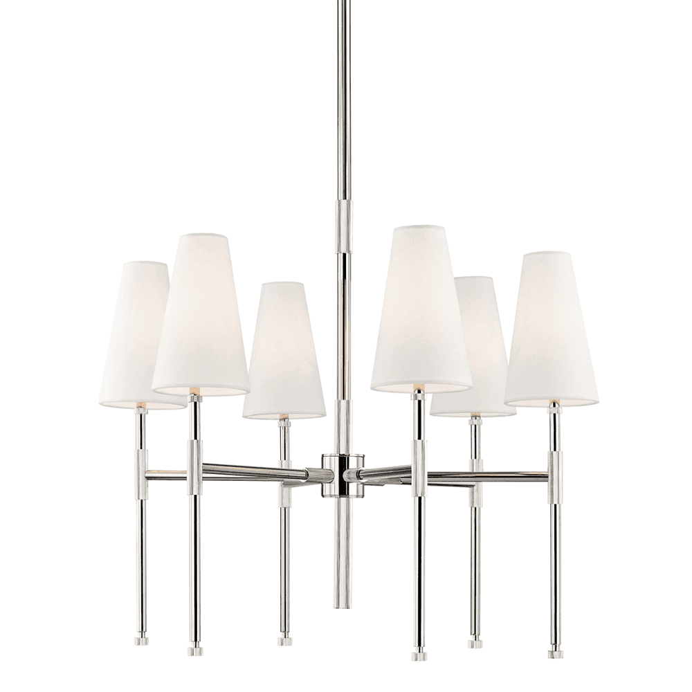 Hudson Valley Bowery 6 Light Chandelier - Polished Nickel