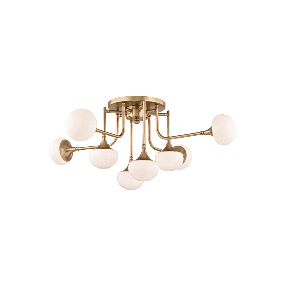 Hudson Valley Fleming 8 Light Semi Flush - Aged Brass