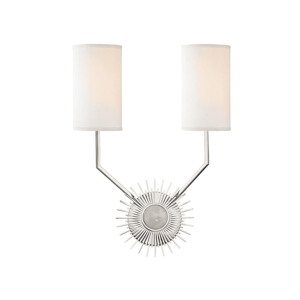 Hudson Valley Borland 2 Light Wall Sconce Light - Polished Nickel