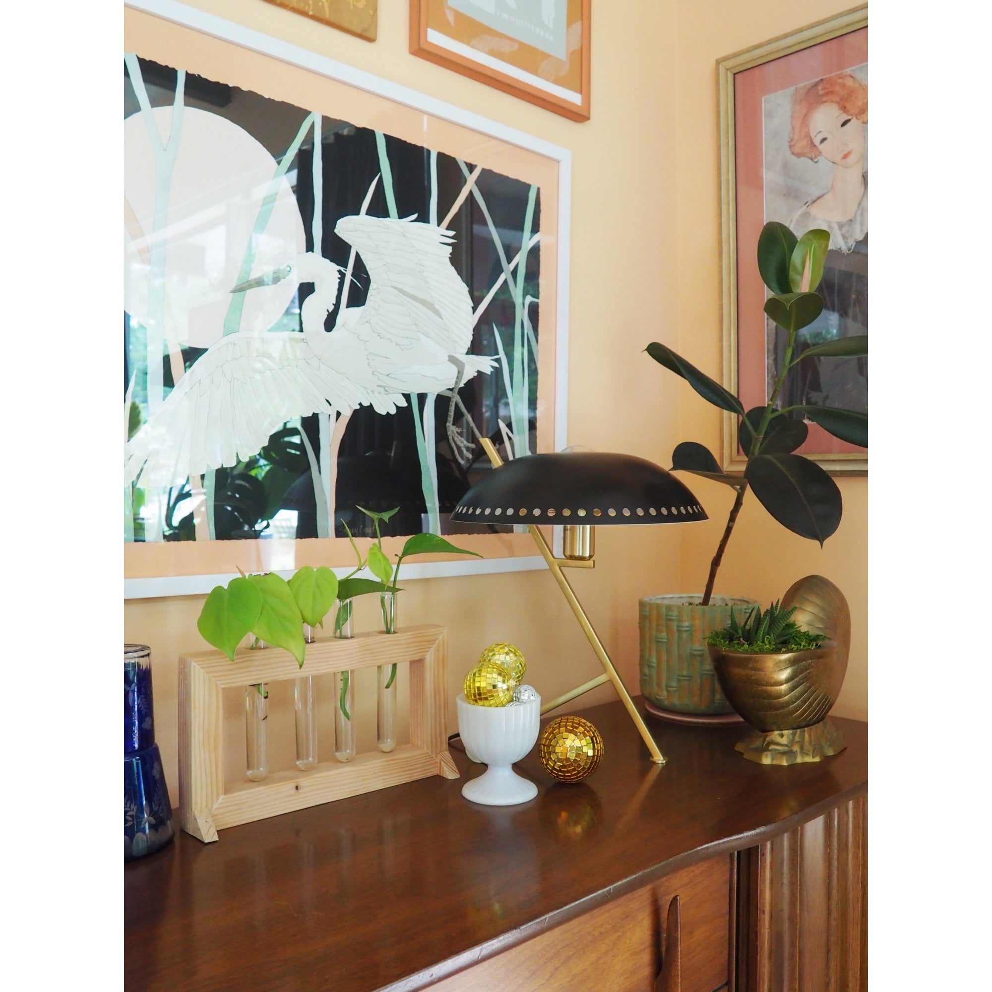 Mitzi Landis 1 Light Table Lamp - Aged Brass & Black