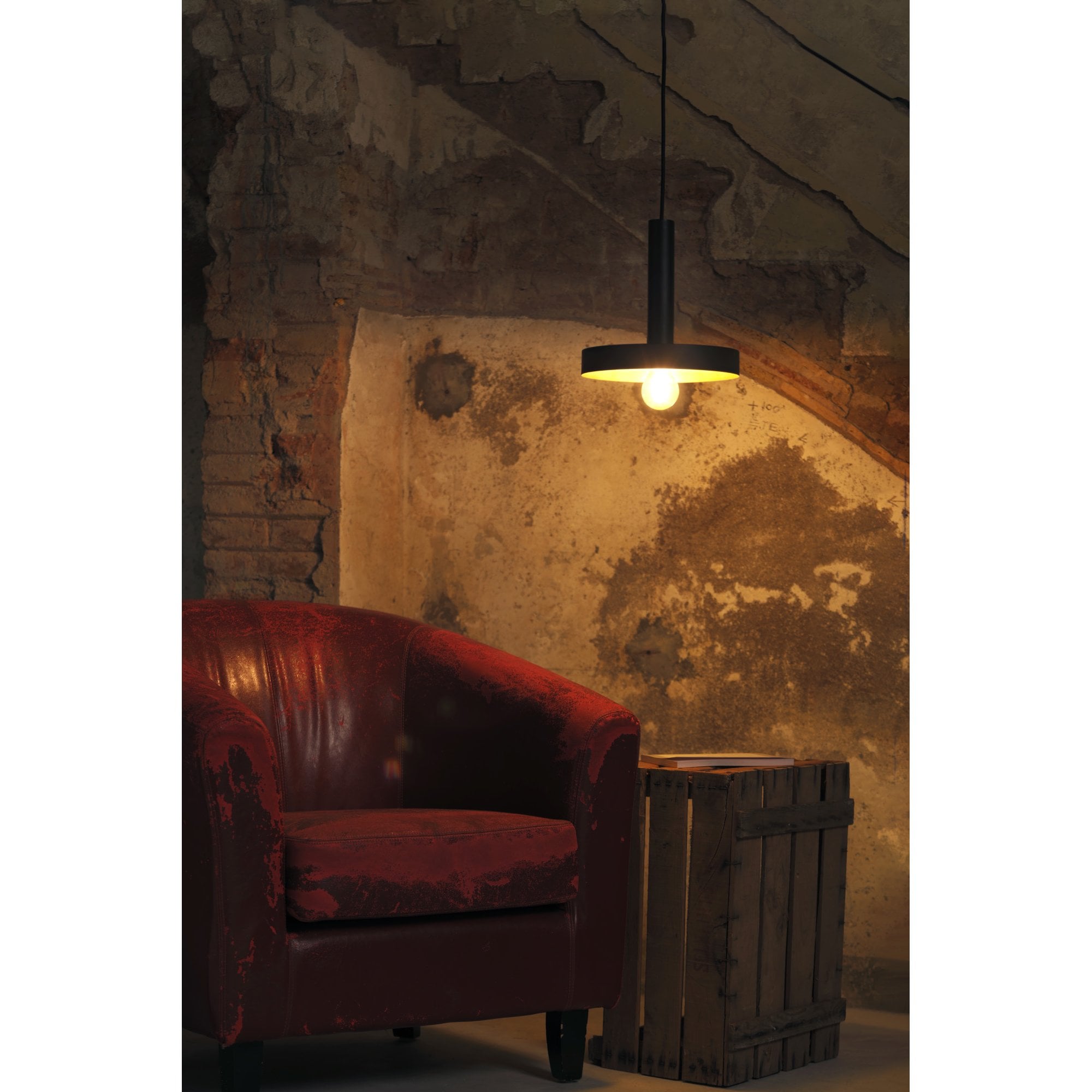 Faro Whizz Pendant - Black & Satin Gold