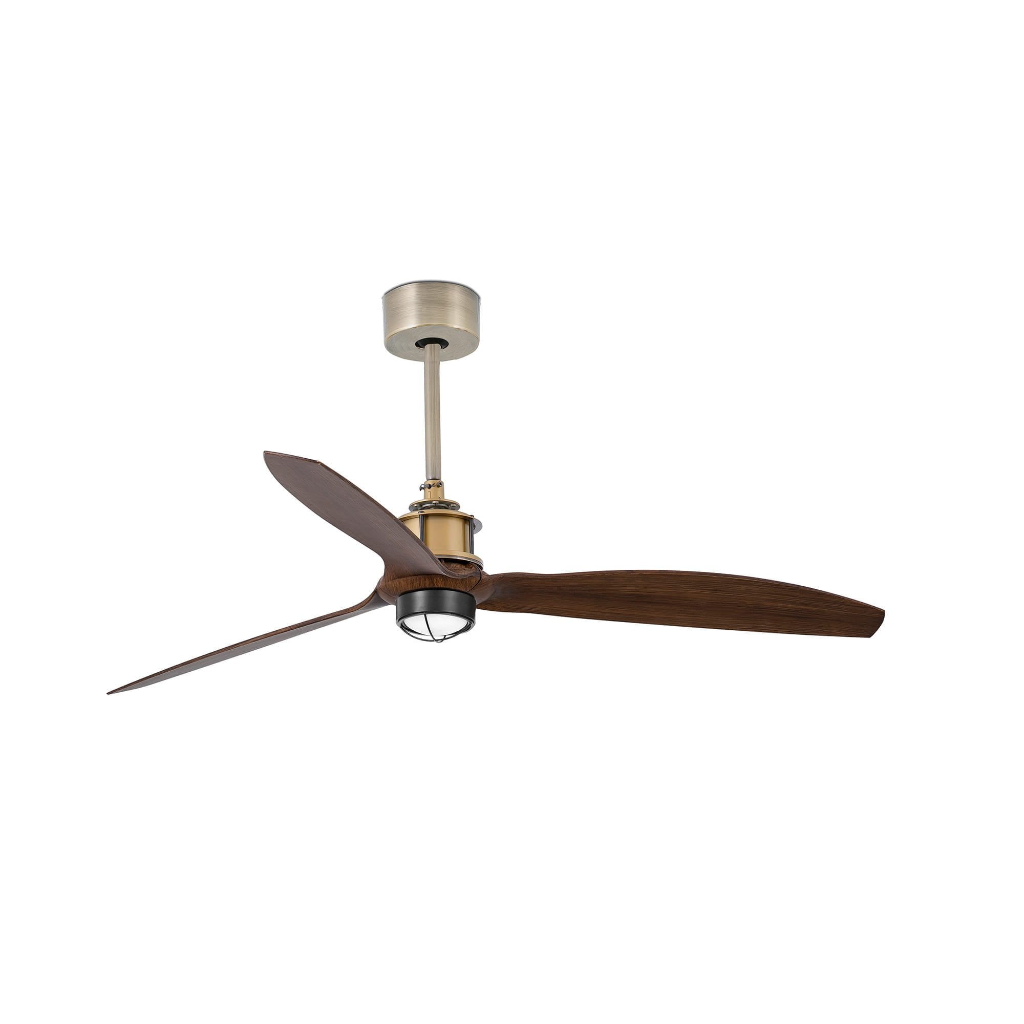 Faro Just Fan Medium LED Fan - DC Motor - Old Gold & Wood