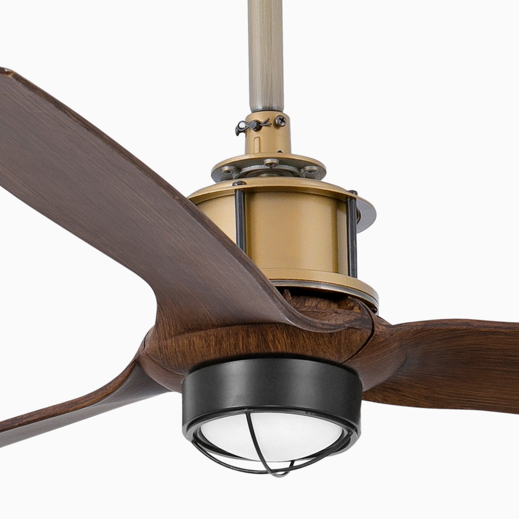 Faro Just Fan Medium LED Fan - DC Motor - Old Gold & Wood