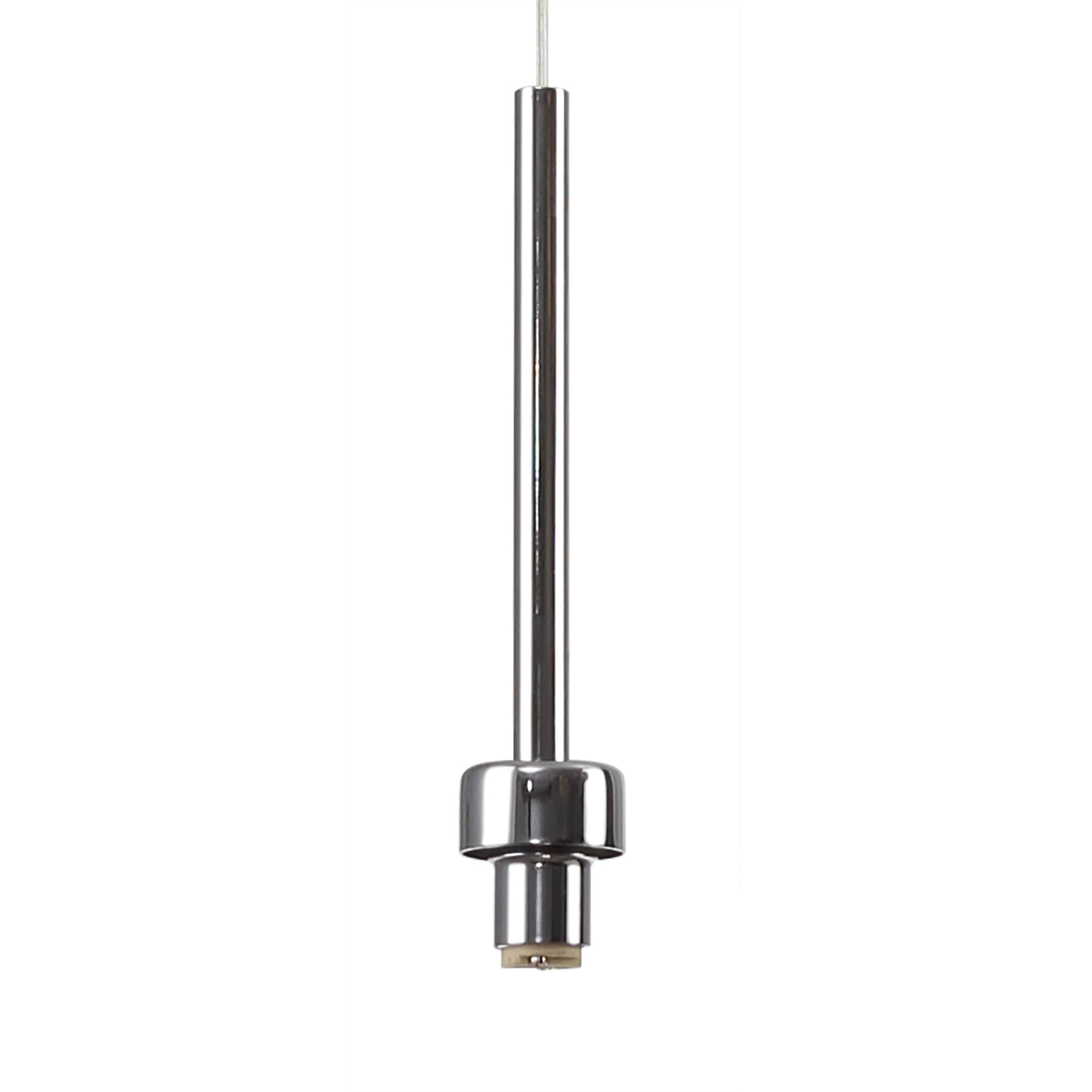 Fabula Tamworth Single Pendant - Short Cylinder Shade - Polished Chrome & Chrome Glass