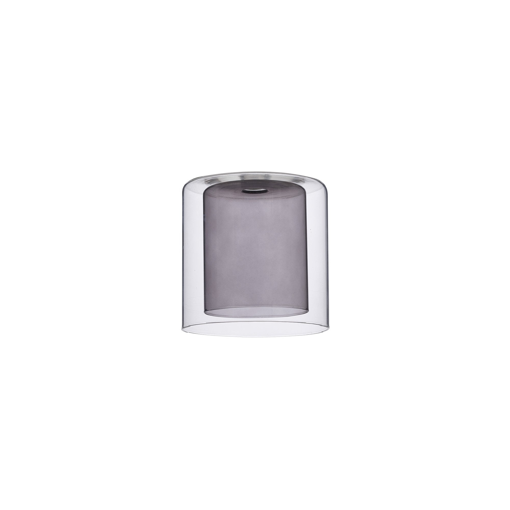 Fabula Tamworth Single Pendant - Medium Cylinder Shade with Clear Outer - Polished Chrome, Smoked & Clear Glass