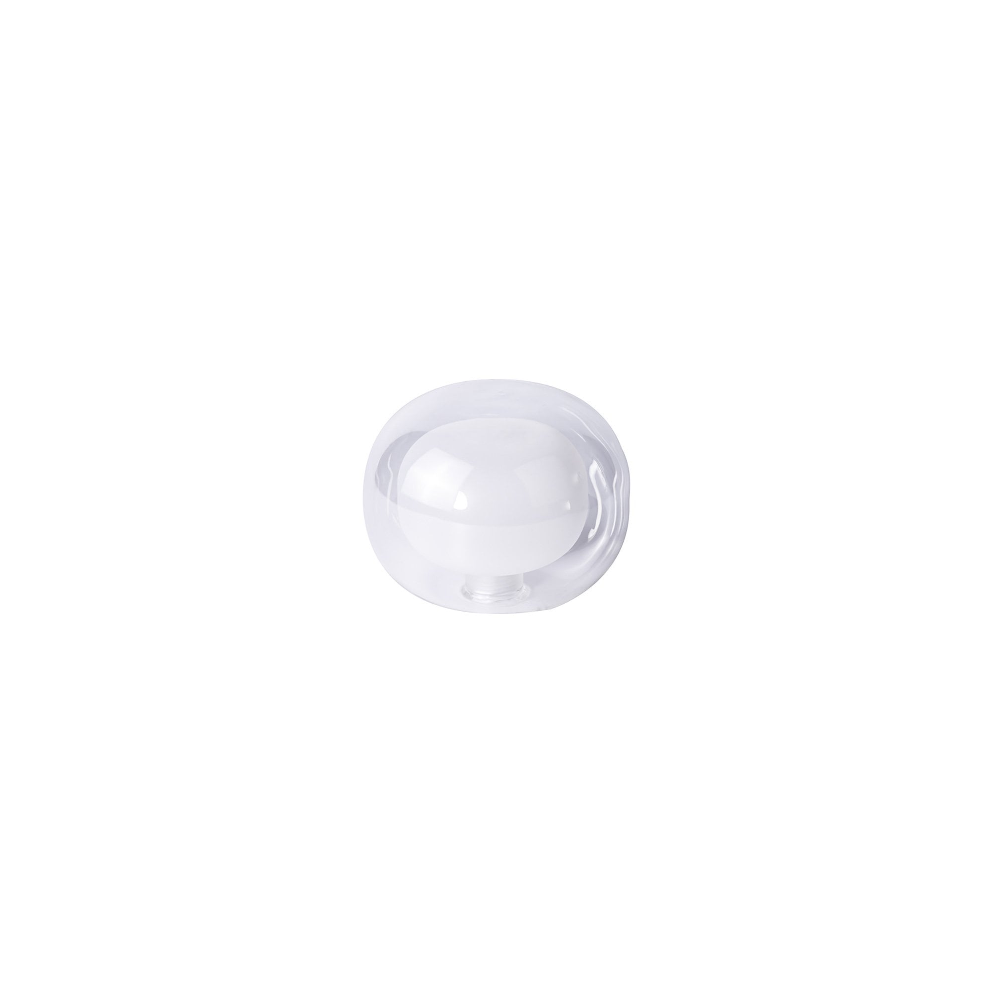 Fabula Tamworth Single Pendant - Flattened Round Shade with Inner Frosted Globe - Polished Chrome, Clear & Frosted Glass