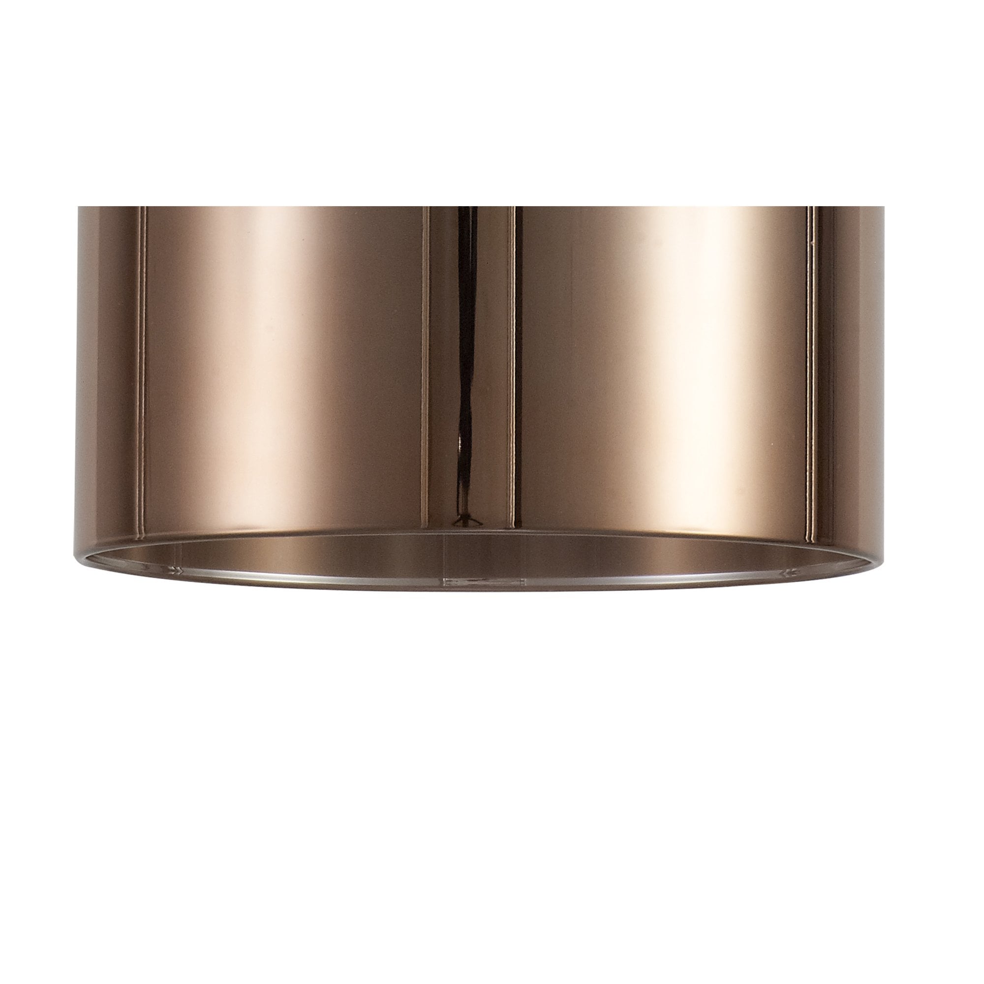 Fabula Tamworth 3 Light Linear Pendant - Mixed Cylinder Shades - Polished Chrome & Copper Glass