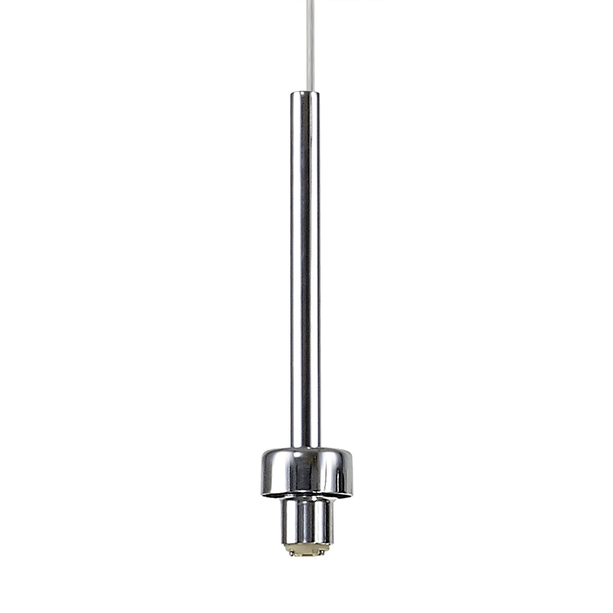 Fabula Tamworth 6 Light Linear Pendant - Medium Cylinder Shades with Clear Outer Glass - Polished Chrome, Gold & Clear Glass