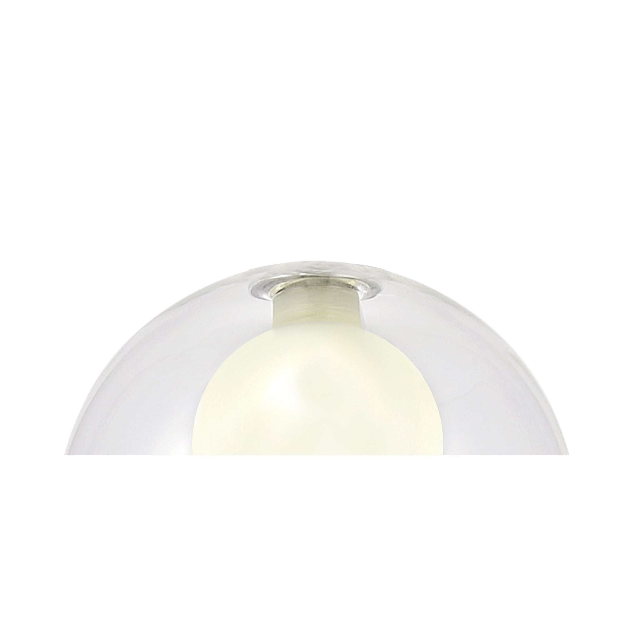 Fabula Tamworth 3 Light Round Pendant - Round Shades with Inner Frosted Globes - Polished Chrome, Clear & Frosted Glass