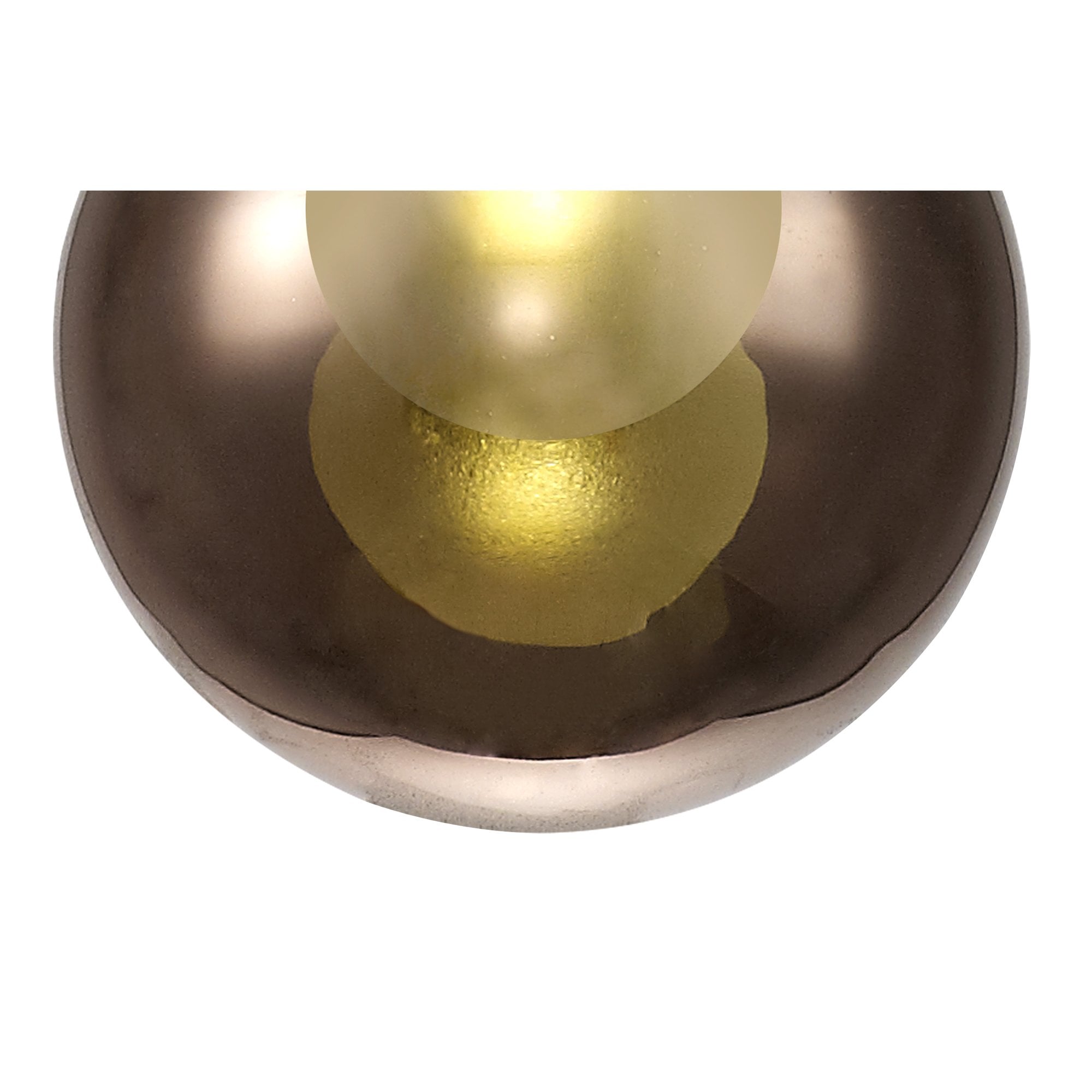 Fabula Tamworth 6 Light Linear Pendant - Round Shades with Inner Frosted Globes - French Gold, Copper & Frosted Glass